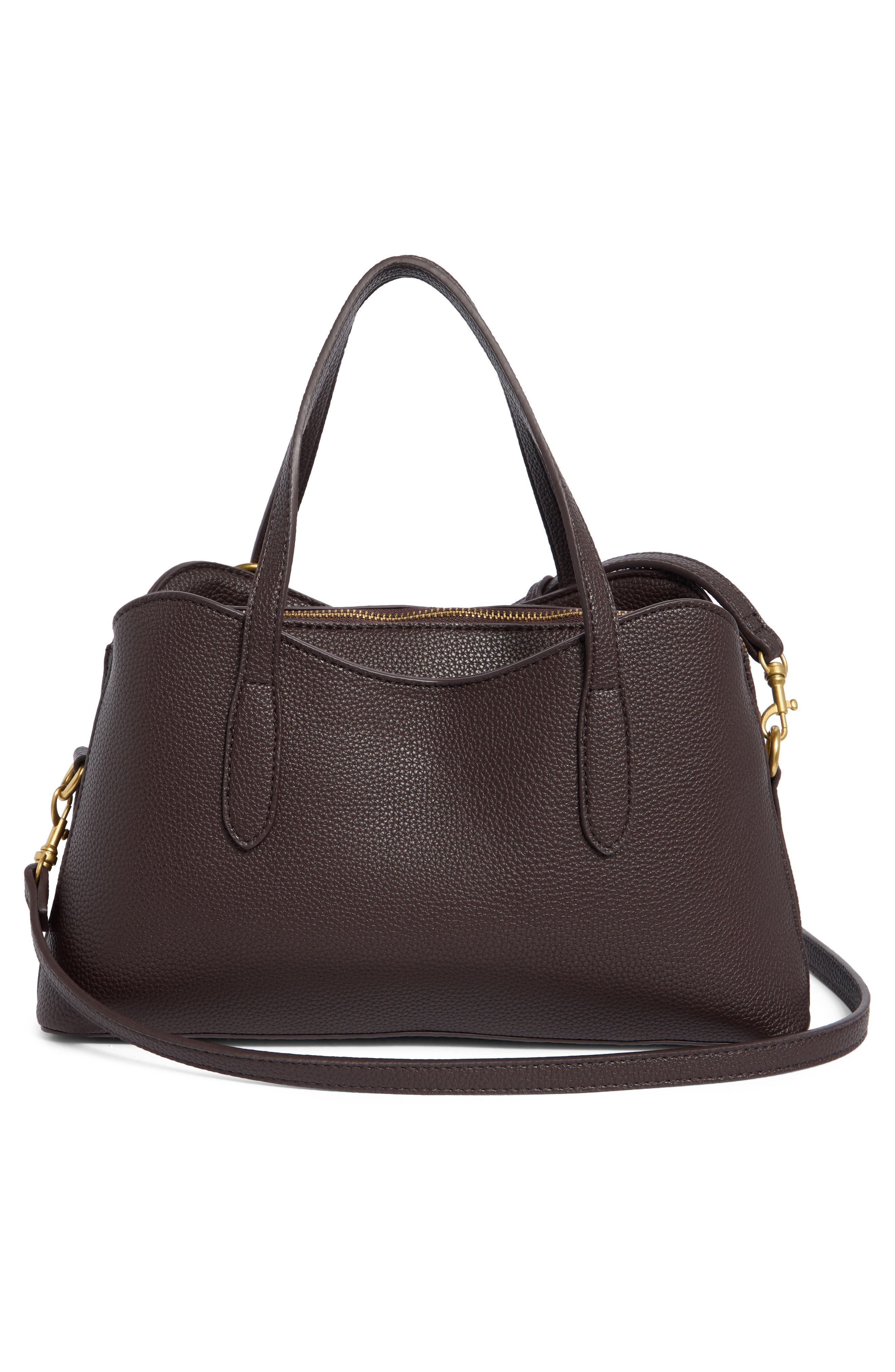 Gemma Faux Leather Satchel, Alternate, color, COCOA