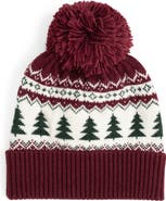 Sweet Wink Christmas Tree Fair Isle Beanie