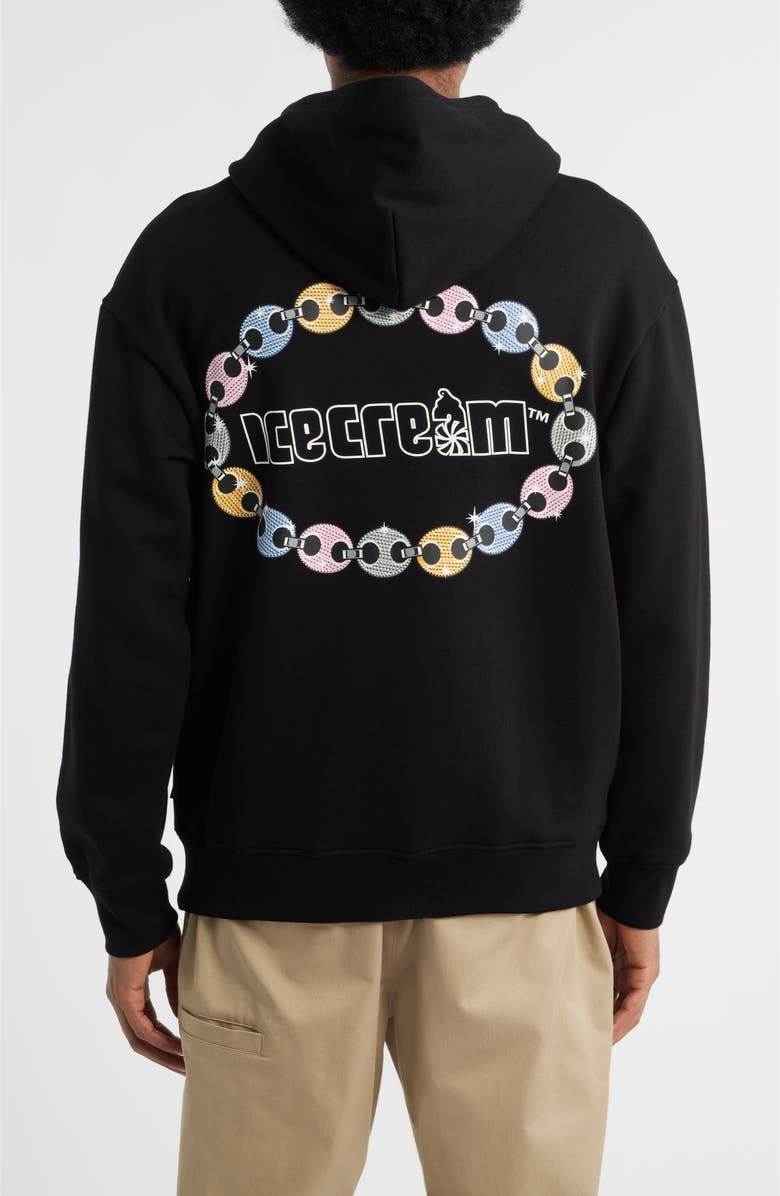 ICECREAM Chain Logo Cotton French Terry Hoodie, Alternate, color, Black