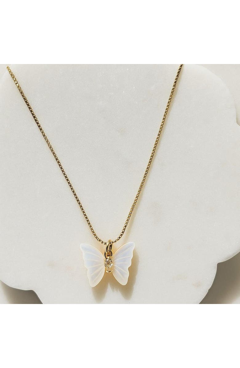 Ivy & Pearl Co. Butterfly Whisper Necklace, Alternate, color, Gold