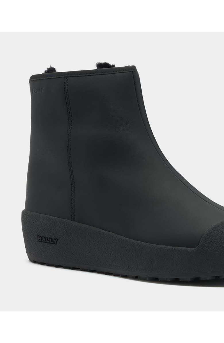Bally Curling Snow Bootie in Leather, Alternate, color, Black