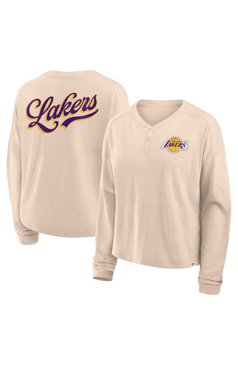 FANATICS Women's Fanatics Natural Los Angeles Lakers Boxed Out Drop Fashion Long Sleeve T-Shirt, Alternate, color, Natural