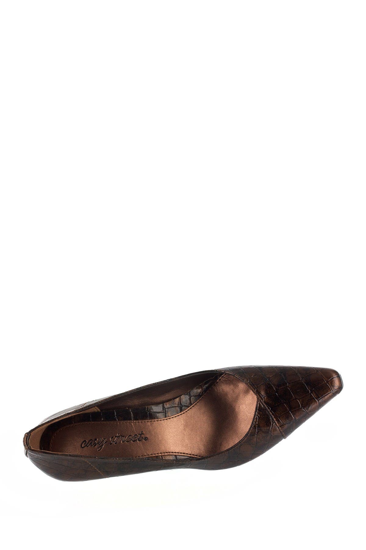 EASY STREET Chiffon Pointed Toe Pump - Multiple Widths Available, Alternate, color, Bronze Patent Croco