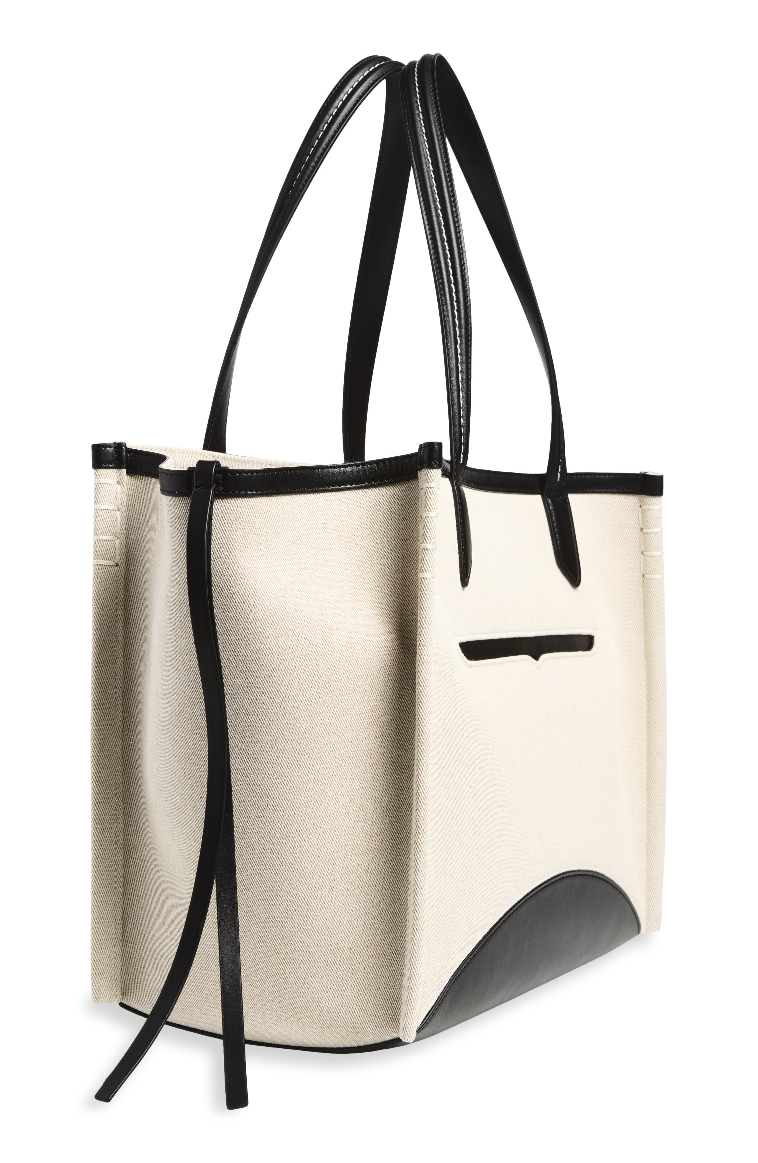 Loafer Cabas Leather Trim Tote, Alternate, color, NATURAL/ BLACK 157