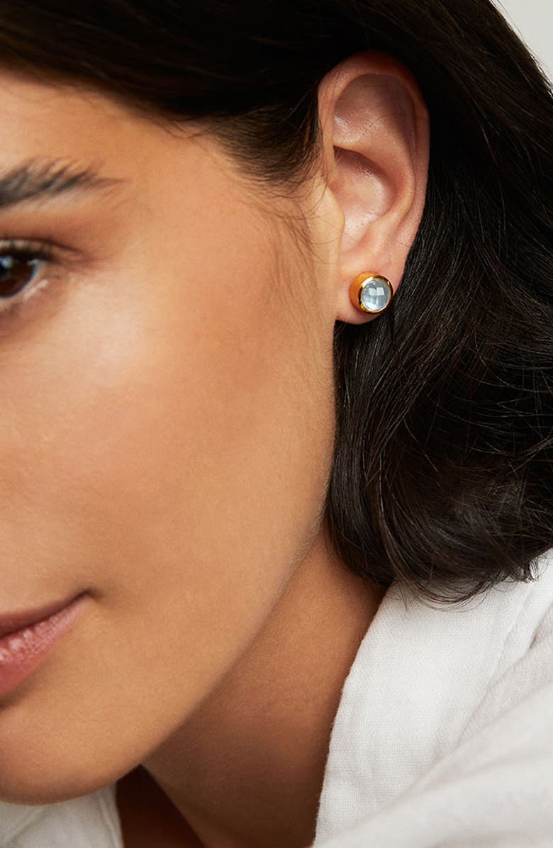 Dean Davidson Signature Midi Stud Earrings, Alternate, color, Iridescent Sky Blue/ Gold