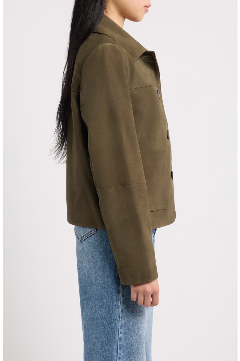 Suede Crop Jacket, Alternate, color, OLIVE