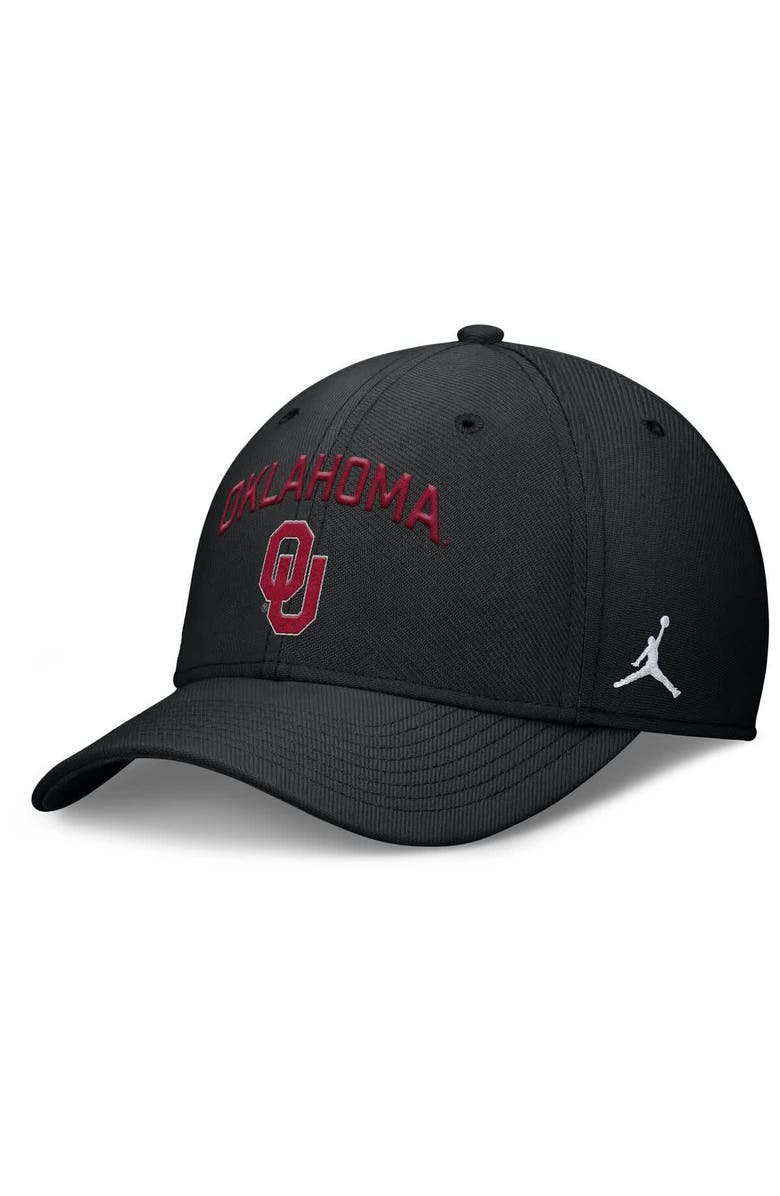 Jordan Brand Men's Jordan Brand Black Oklahoma Sooners 2025 On-Field Rise Performance Flex Hat, Main, color, 