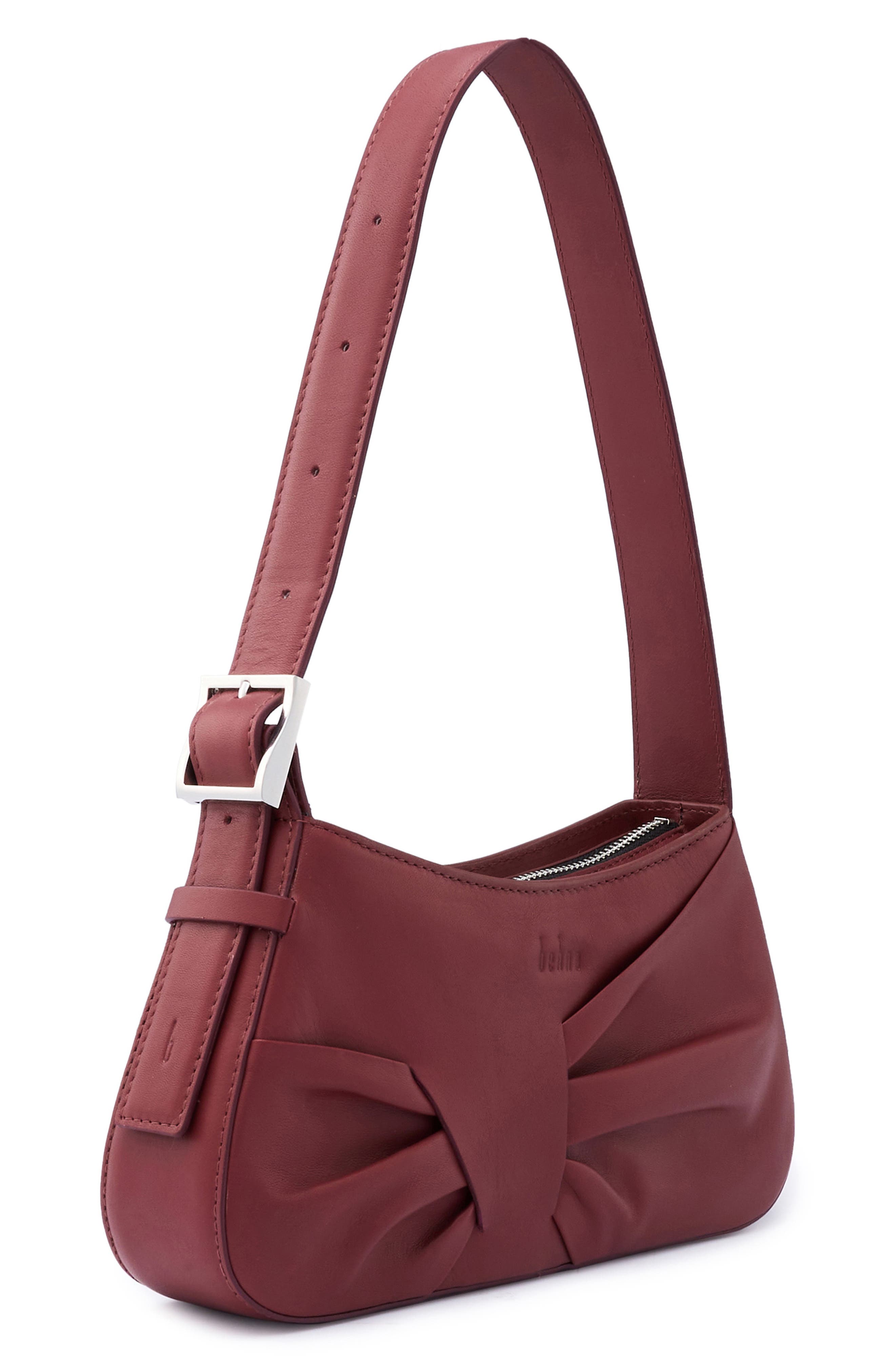 Mini Leena Leather Shoulder Bag, Alternate, color, BRICK