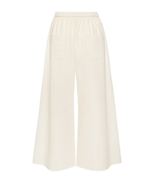 Ansea The Twill Wide Leg Pant In Bone