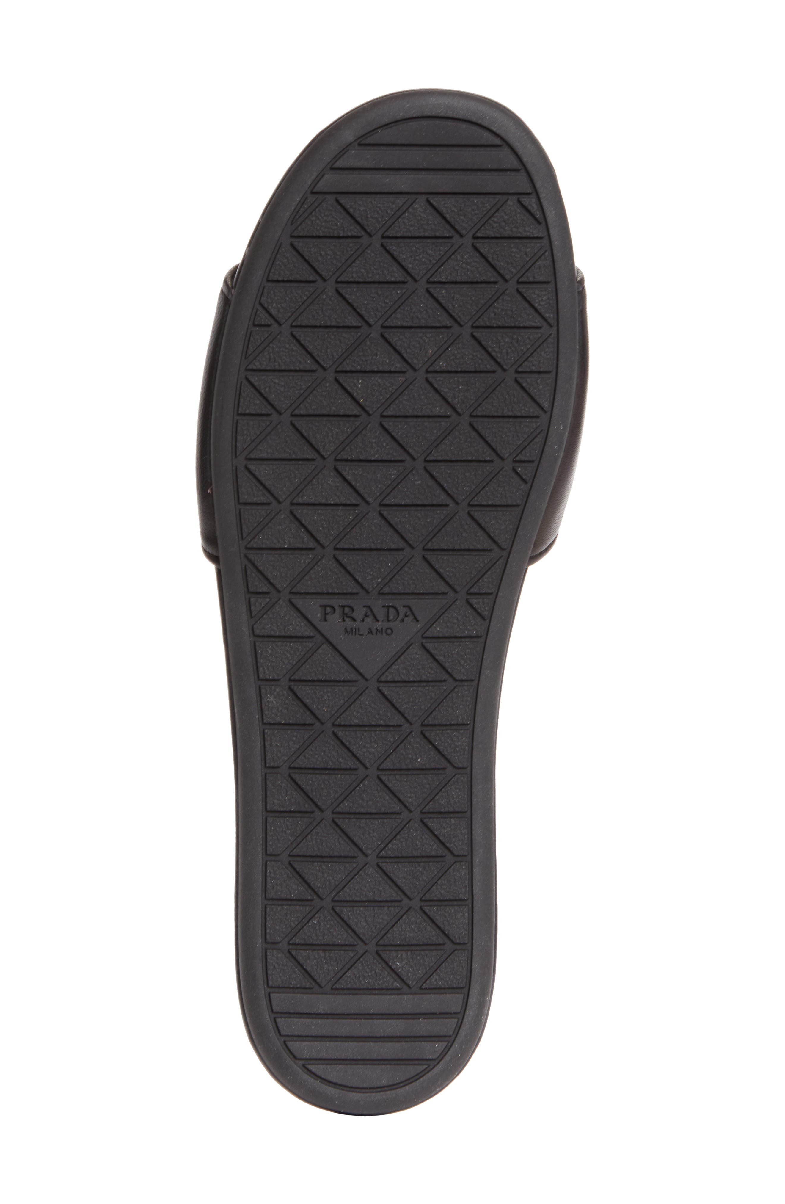 Prada Logo Slide Sandal, Alternate, color, Black