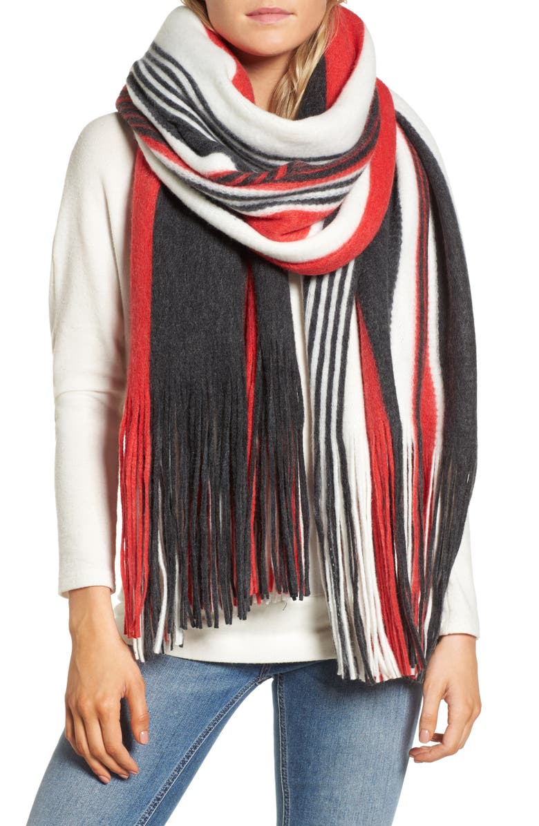 Free People Kolby Stripe Fringe Scarf, Main, color, 