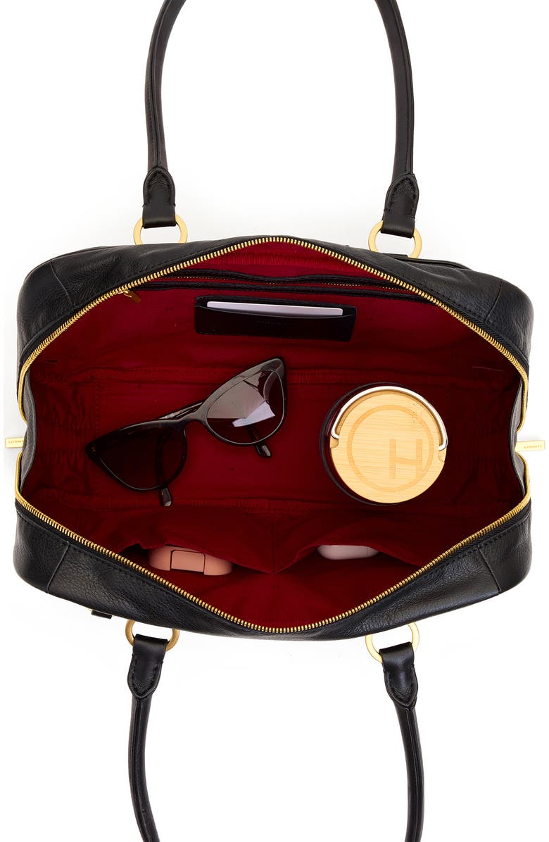 HAMMITT Medium Meredith Leather Shoulder Bag, Alternate, color, Black/ Brushed Gold