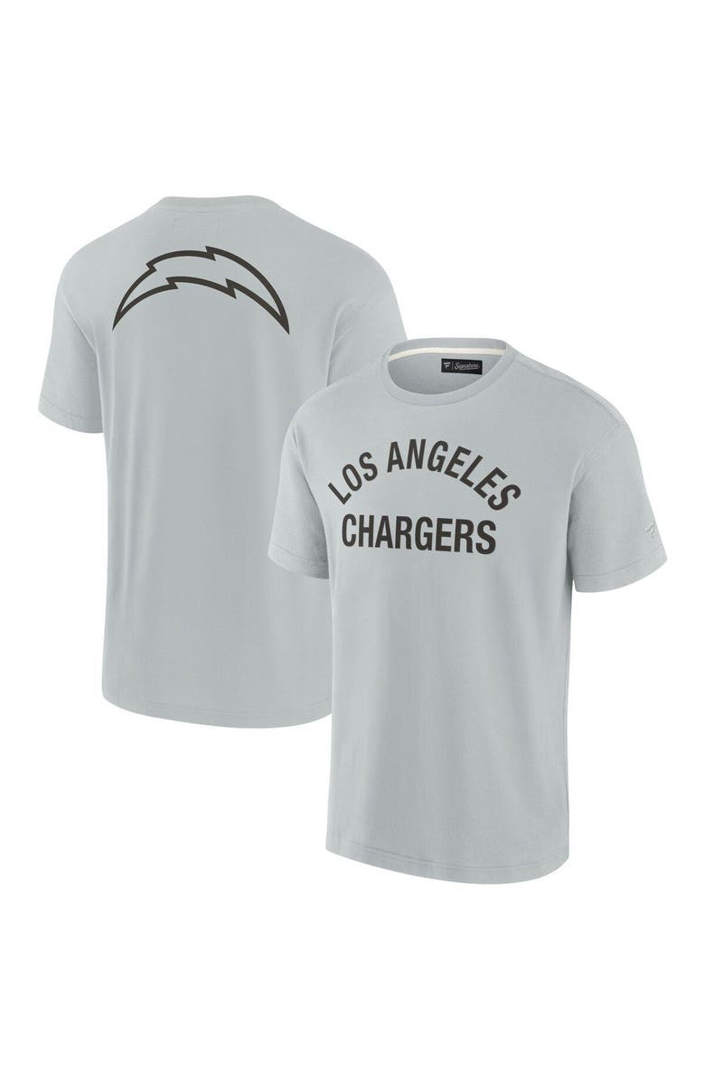 Fanatics Signature Unisex Fanatics Signature Gray Los Angeles Chargers Elements Super Soft Short Sleeve T-Shirt, Alternate, color, Gray