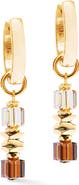 COEUR DE LION Wave Cube Flow Gold Hoop Earrings