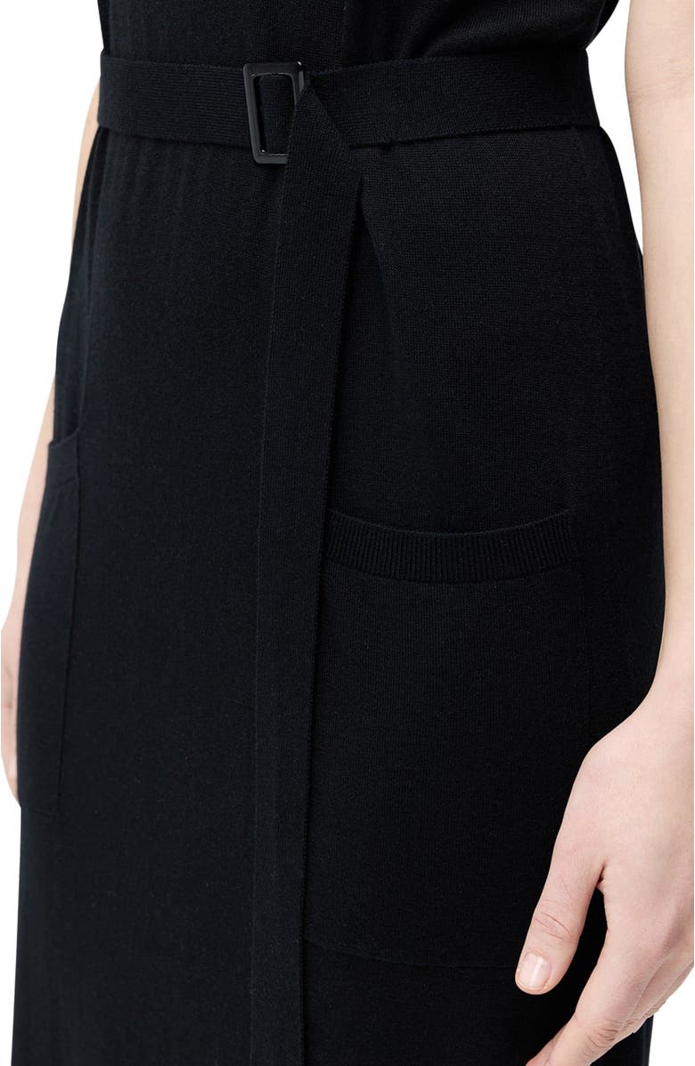 GOBI Mongolian Cashmere V-neck Silk Cashmere  Dress, Alternate, color, Black