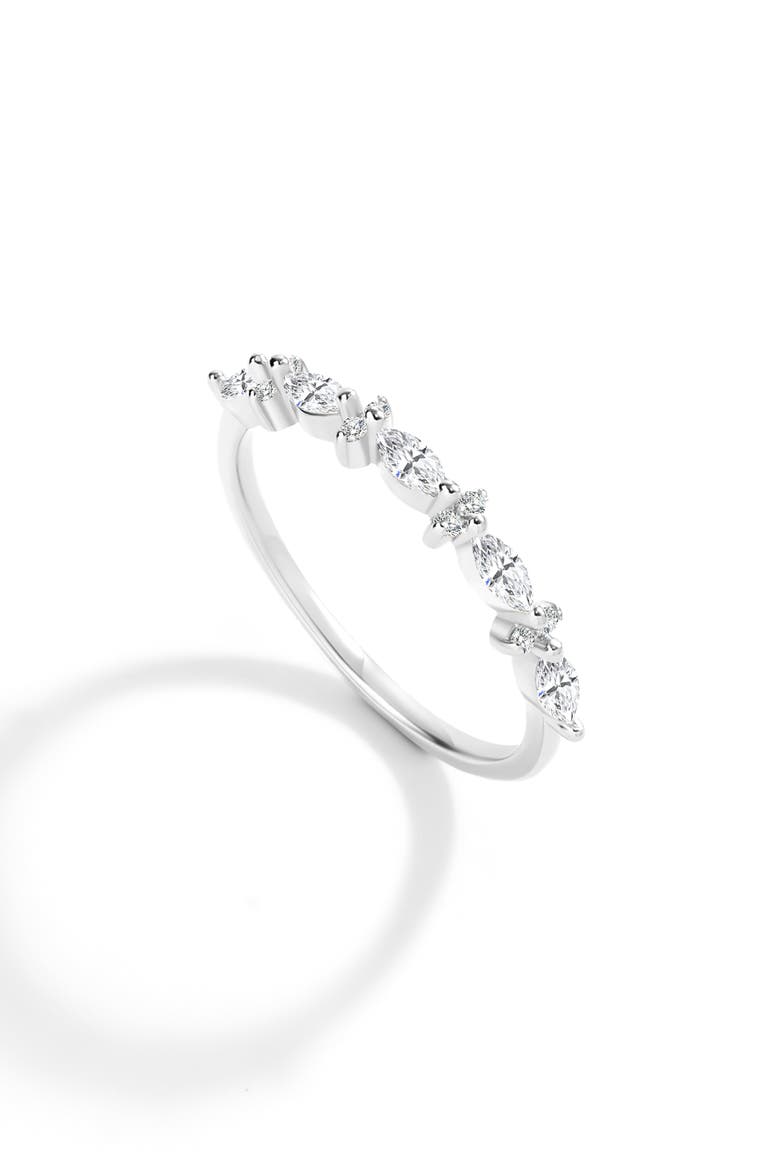 Marquise and Round Cubic Zirconia Ring, Main, color, 925 Sterling Silver