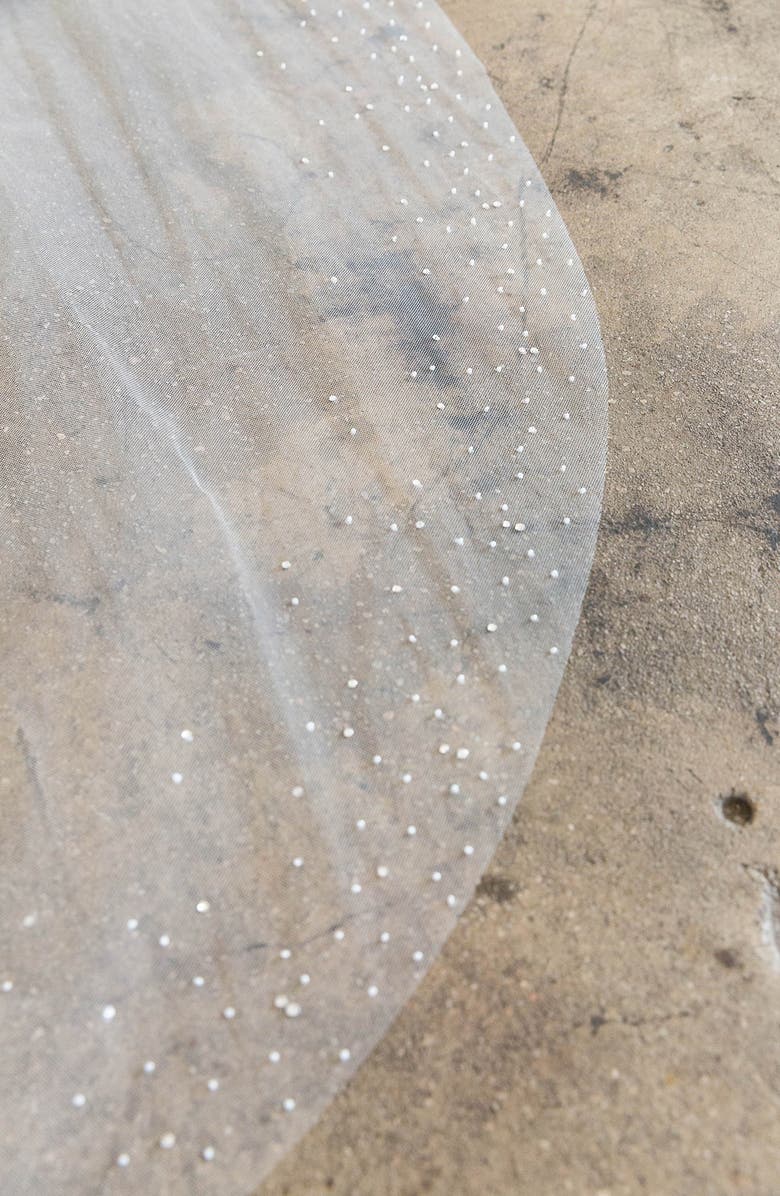 Brides & Hairpins Luella Beaded Crystal Trim Cathedral Veil, Alternate, color, Ivory