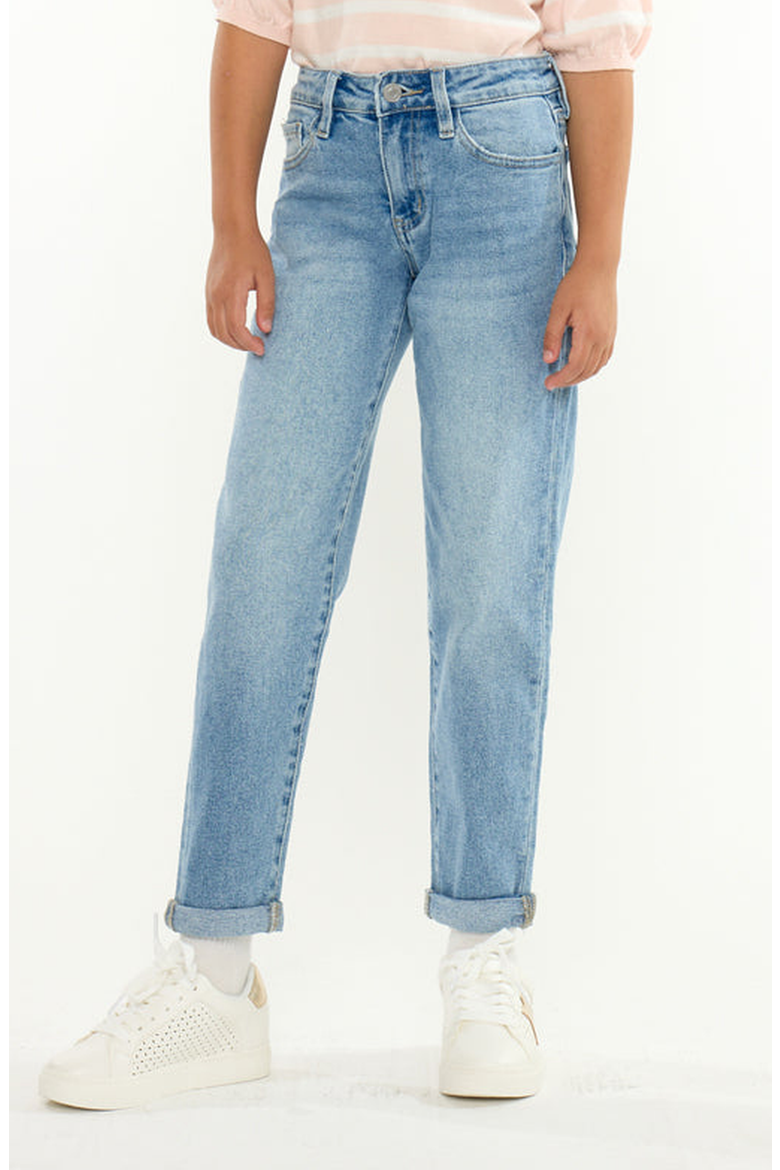 Halo Mid Rise Mom Jeans, Main, color, Light Wash