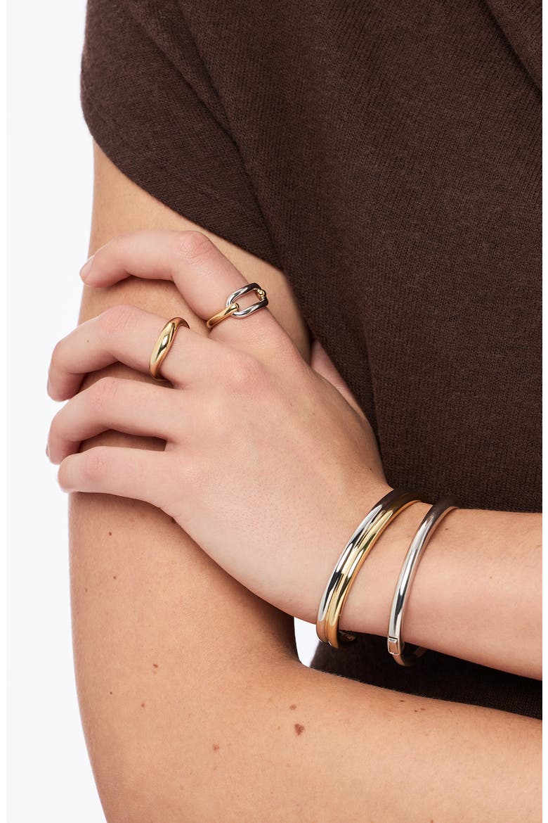Arlo Double Twist Cuff, Alternate, color, GOLD / SILVER