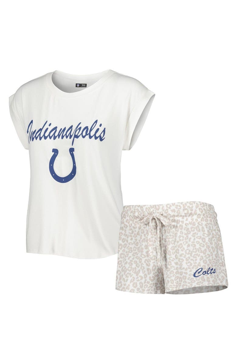 CONCEPTS SPORT Women's Concepts Sport White/Cream Indianapolis Colts Montana Knit T-Shirt & Shorts Sleep Set, Main, color, White