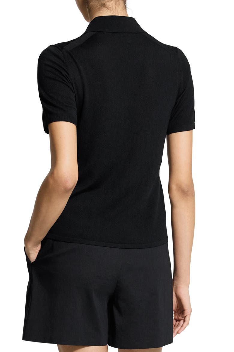 Merino Wool Polo, Alternate, color, BLACK