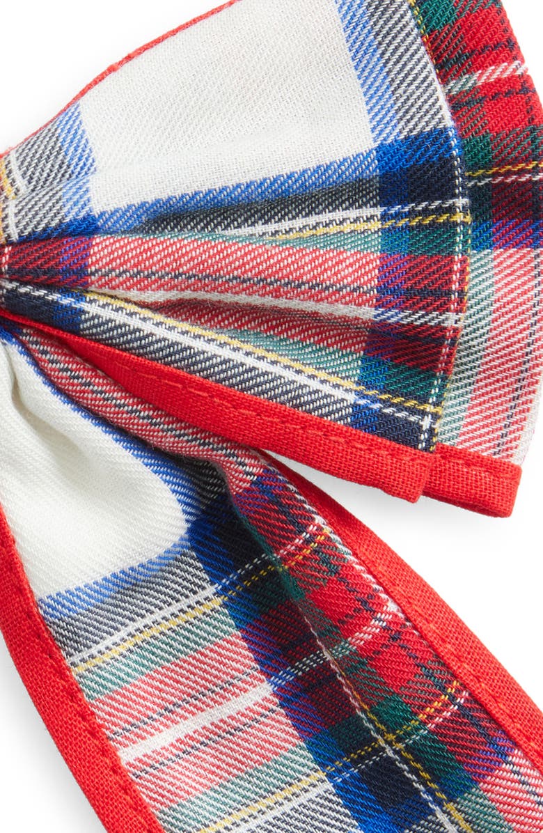 Mini Boden Kids' Big Bow Clip, Alternate, color, Ivory Check