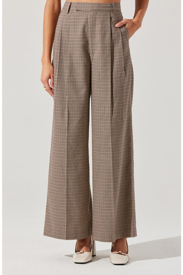 Houndstooth Check Wide Leg Pants, Alternate, color, BLACK BROWN MULTI