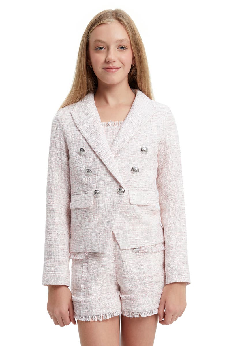 Bardot Junior Kids' Gamela Bouclé Metallic Blazer, Main, color, 