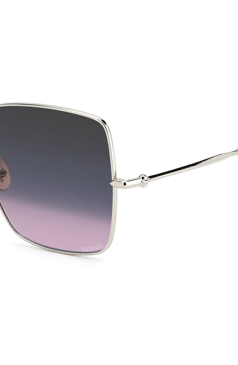 Missoni 58mm Square Oversize Sunglasses, Alternate, color, Palladium