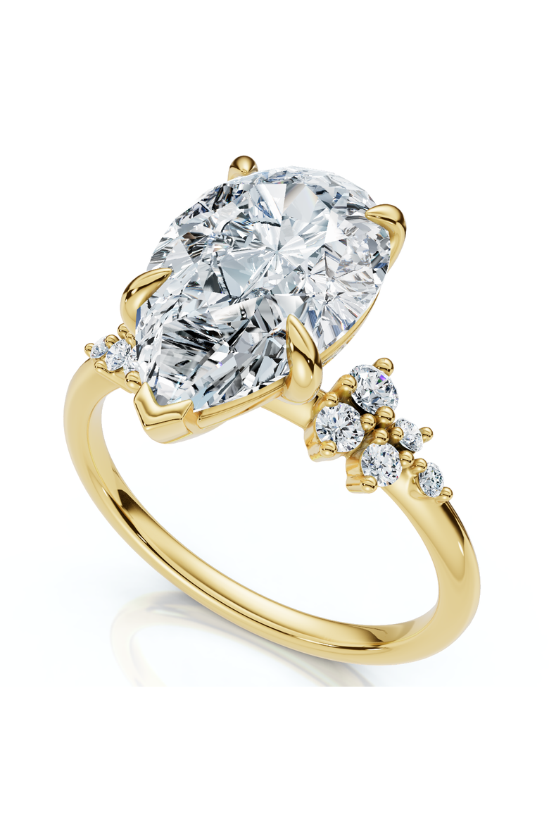 Certified 3 1/3Ct Pear Diamond Engagement Ring 14k Gold or Platinum Lab Grown, Main, color, 14k Yellow Gold