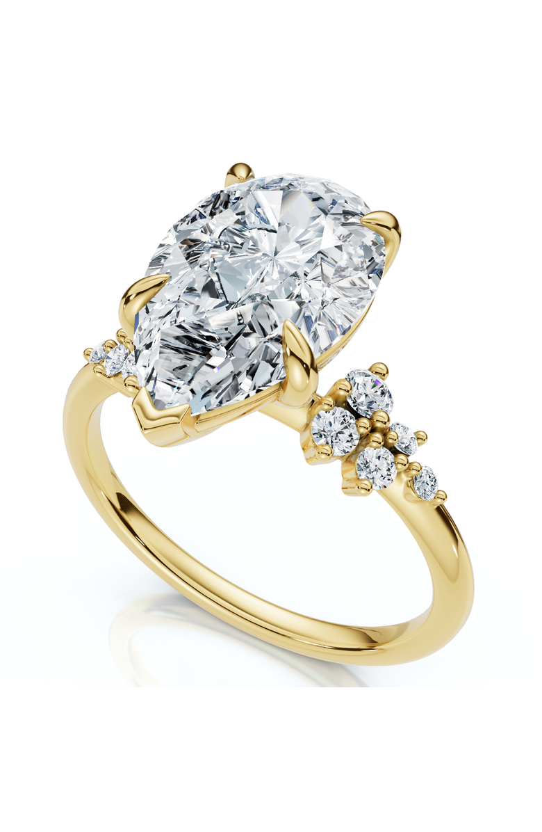 Bliss Diamond Certified 3 1/3Ct Pear Diamond Engagement Ring 14k Gold or Platinum Lab Grown, Main, color, 14K Yellow Gold