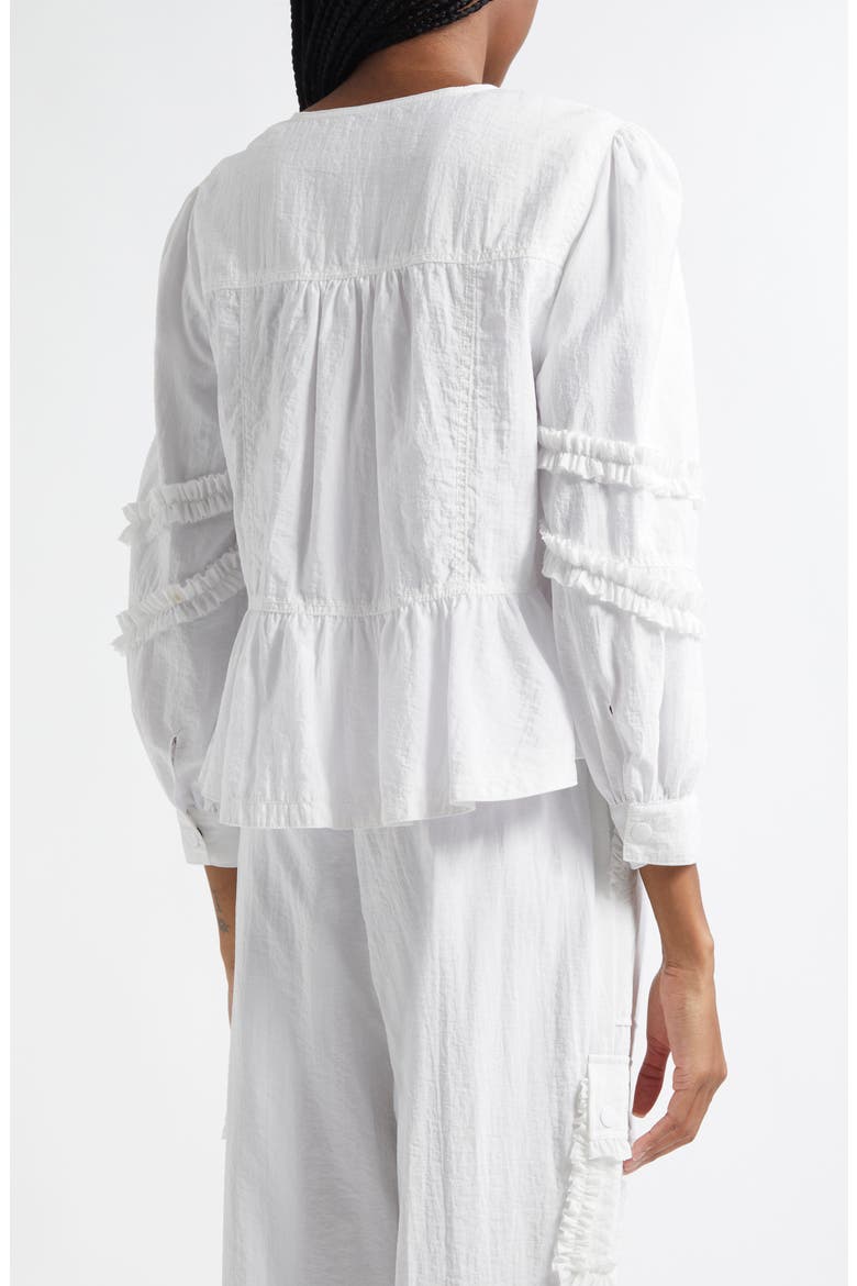 Kumiko Ruffle Peplum Jacket, Alternate, color, WHITE