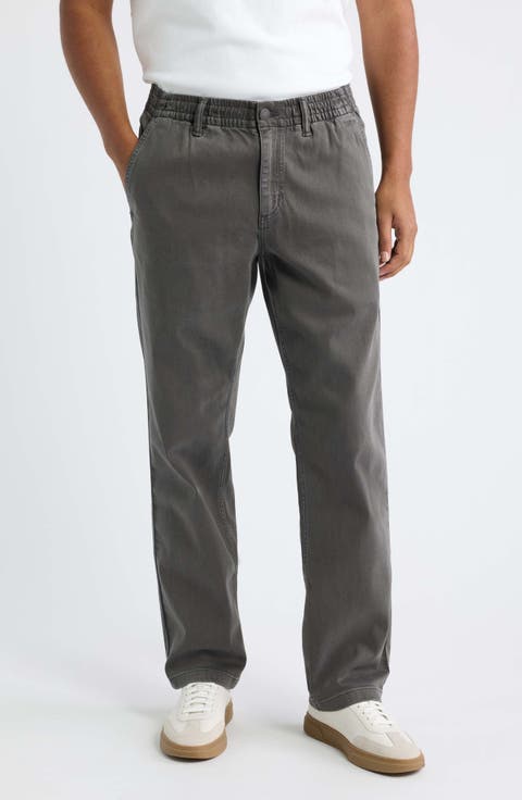 Benton Relaxed Fit Elastic Waist Cotton Blend Twill Pants