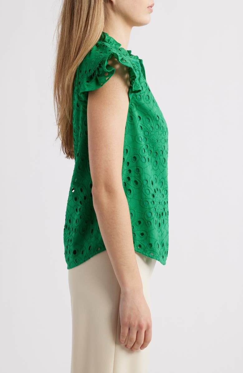 Anne Klein Eyelet Ruffle Top, Alternate, color, 