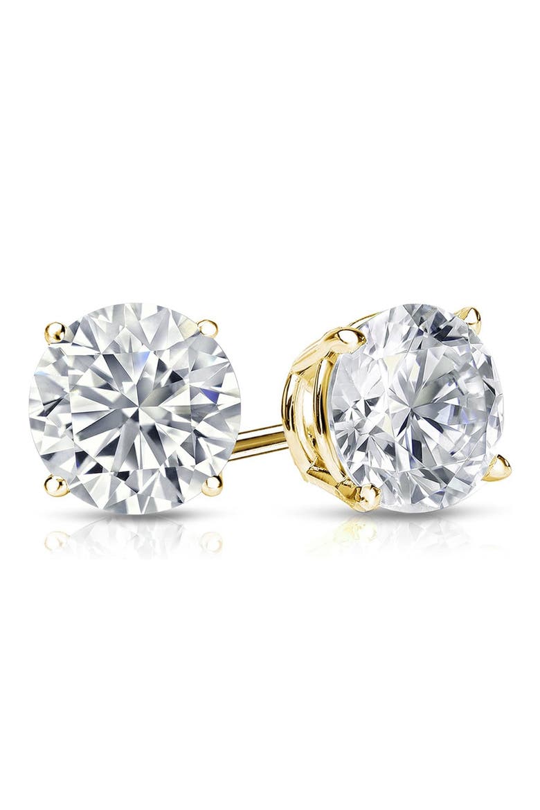 Cubic Zirconia Stud Earrings, Main, color, YELLOW