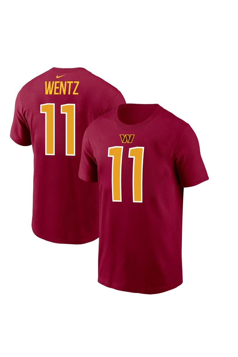 Men's Nike Carson Wentz Burgundy Washington Commanders Player Name & Number T-Shirt, Main, color, Burgundy