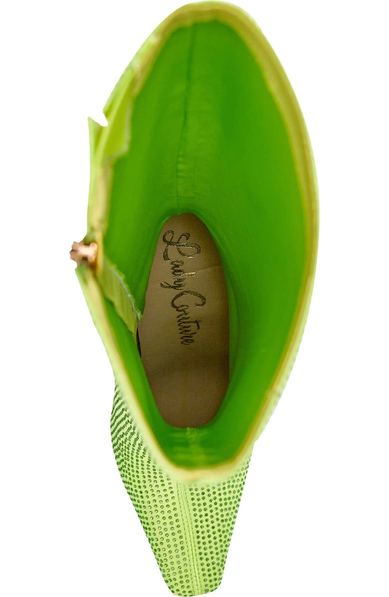 LADY COUTURE Diamond Rhinestone Pointed Toe Boot, Alternate, color, Lime