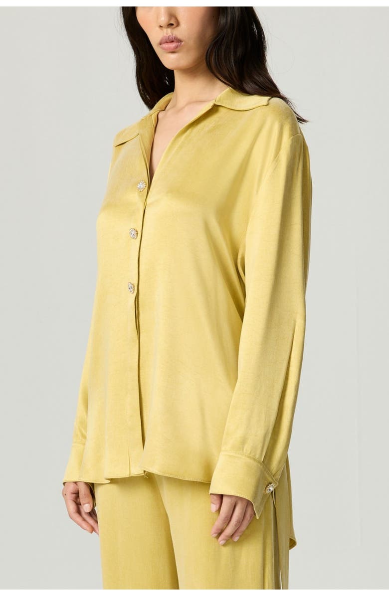Nocturne Belted Shirt with Statement Buttons, Alternate, color, Yellow