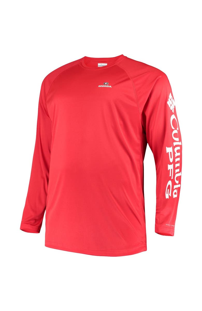 Columbia Men's Columbia Red Georgia Bulldogs Big & Tall Terminal Tackle Long Sleeve Omni-Shade T-Shirt, Alternate, color, Red