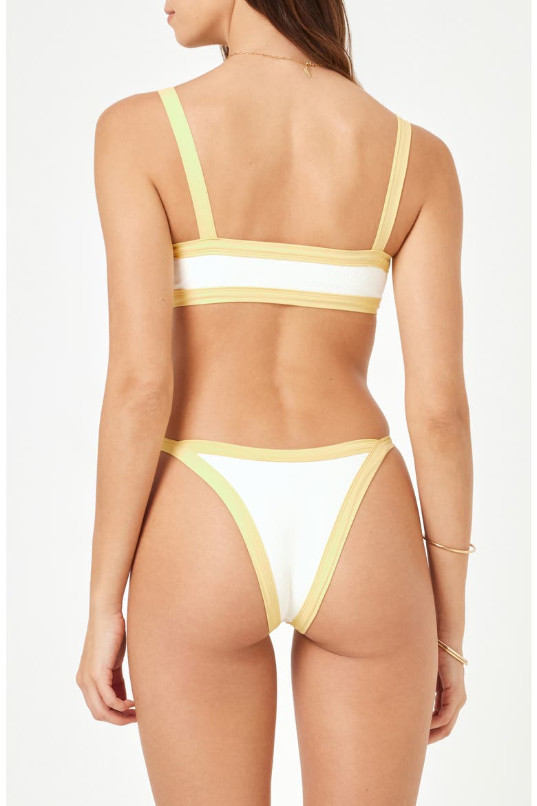 Taylor Rib Bikini Top, Alternate, color, CREAM/ DAISY