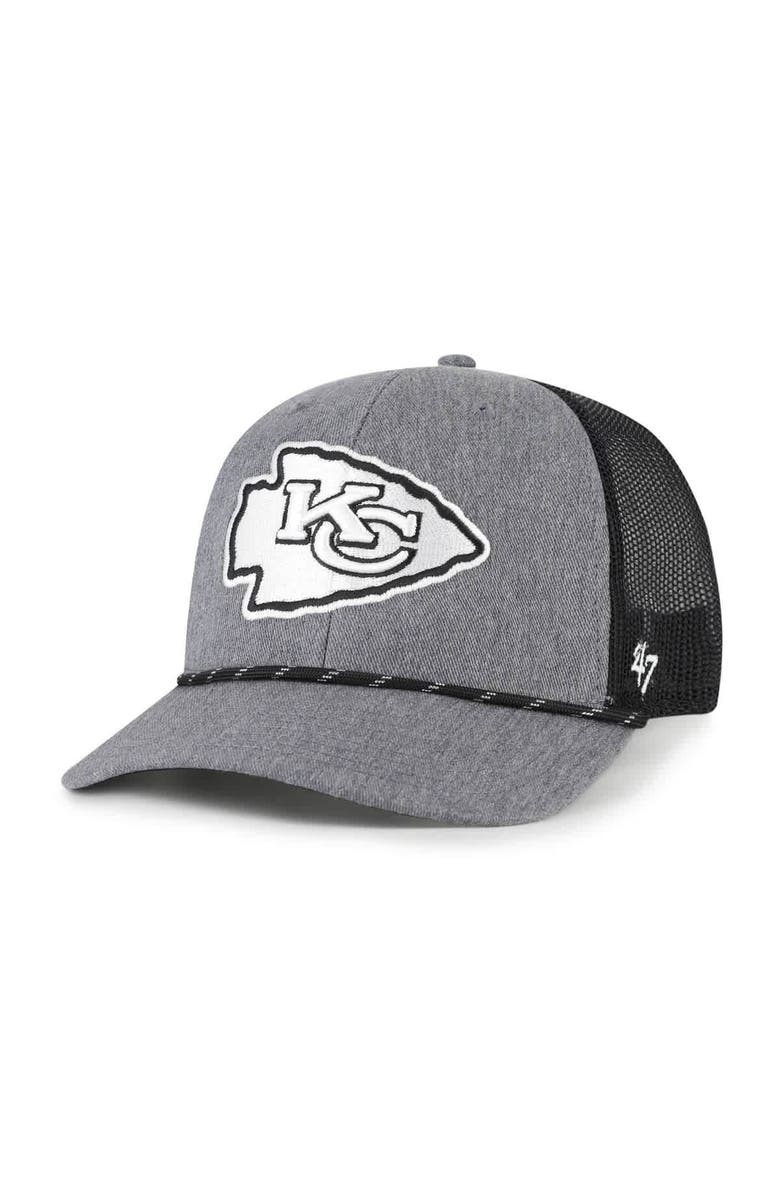 
47 Men
s 
47 Heather Charcoal Kansas City Chiefs Carbon Rope Trucker Adjustable Hat, Main, color, Heather Charcoal