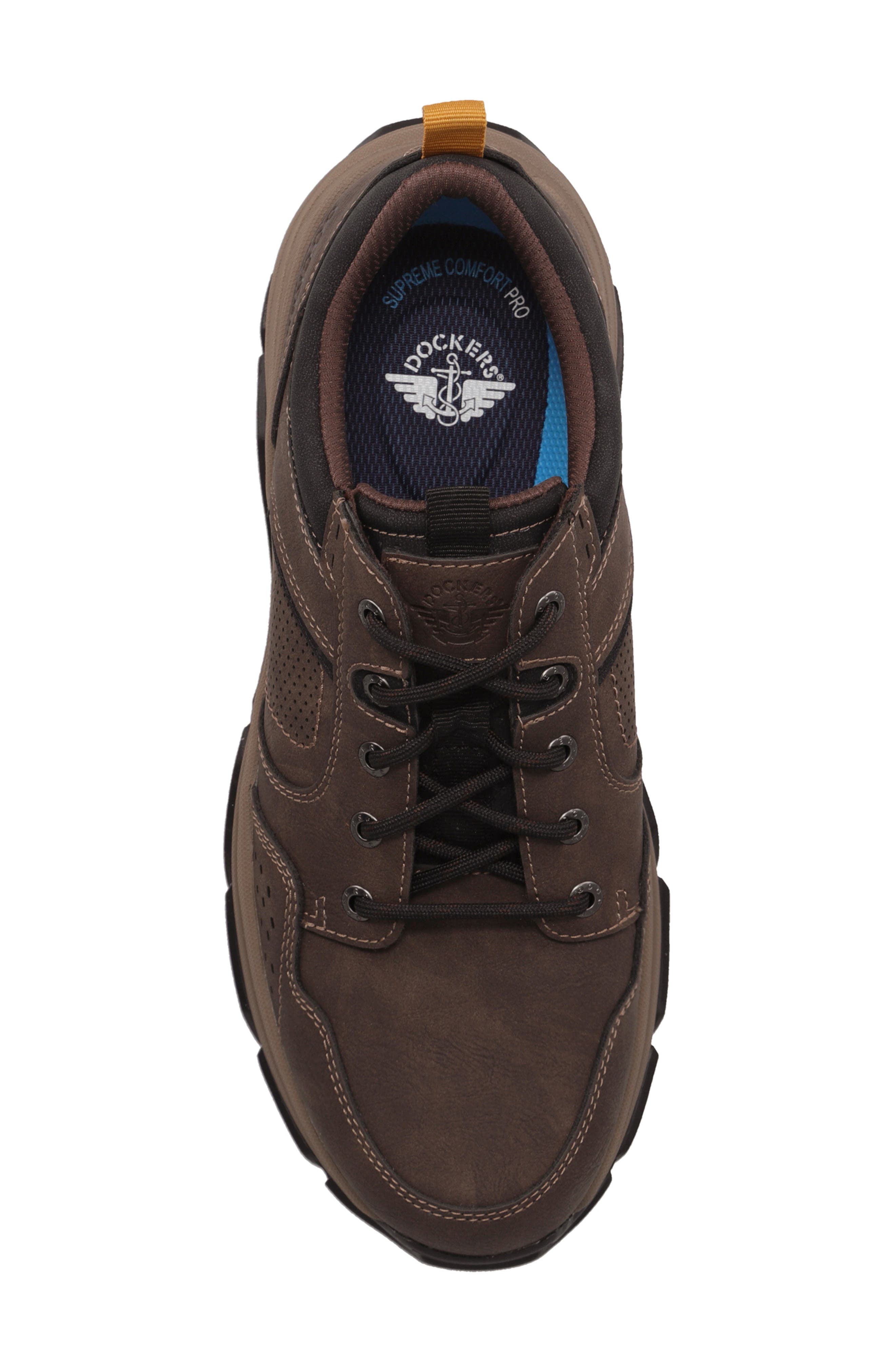 Rutherford Faux Leather Sneaker, Alternate, color, DARK BROWN