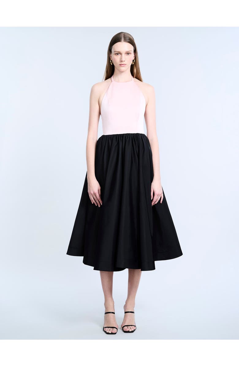 BCBGMAXAZRIA Halter Tea Length Dress, Alternate, color, 