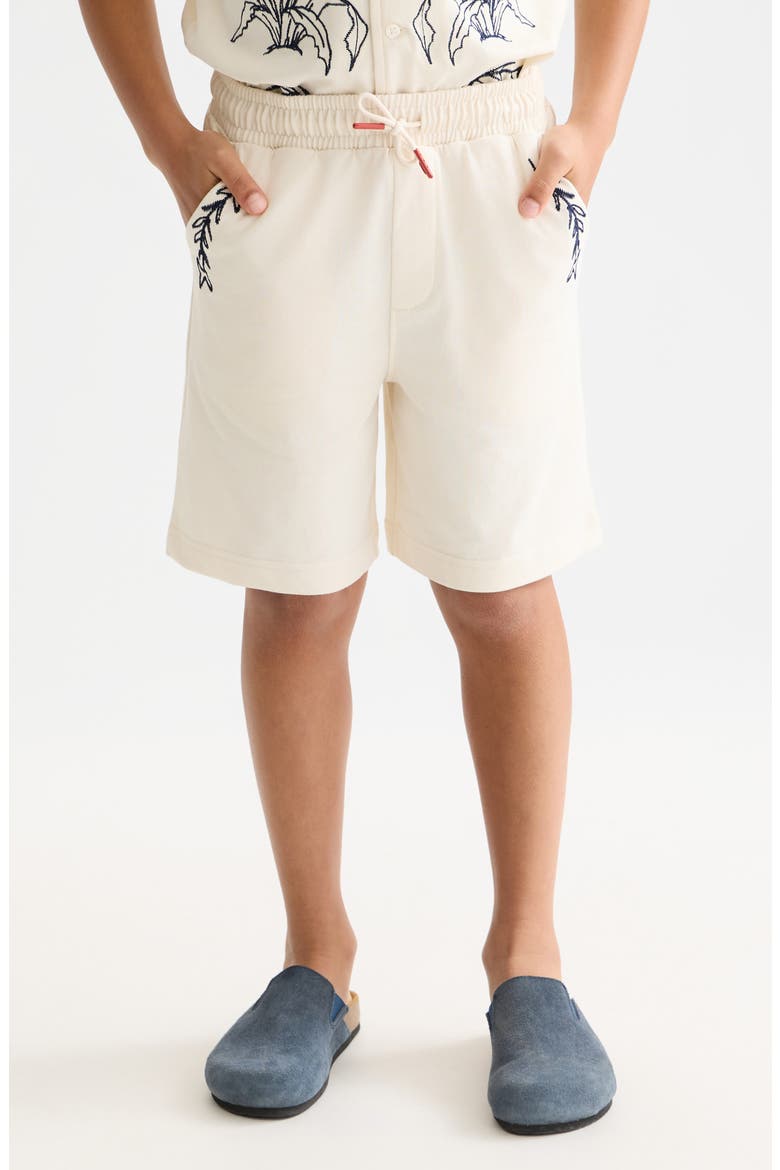 Kids' Relaxed Fit Sweat Shorts, Alternate, color, EGGNOG