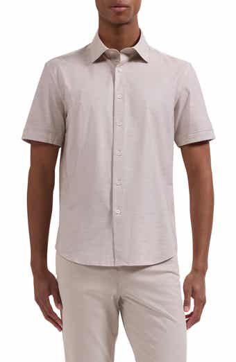 Miles OoohCotton® Space Dye Short Sleeve Button-Up Shirt