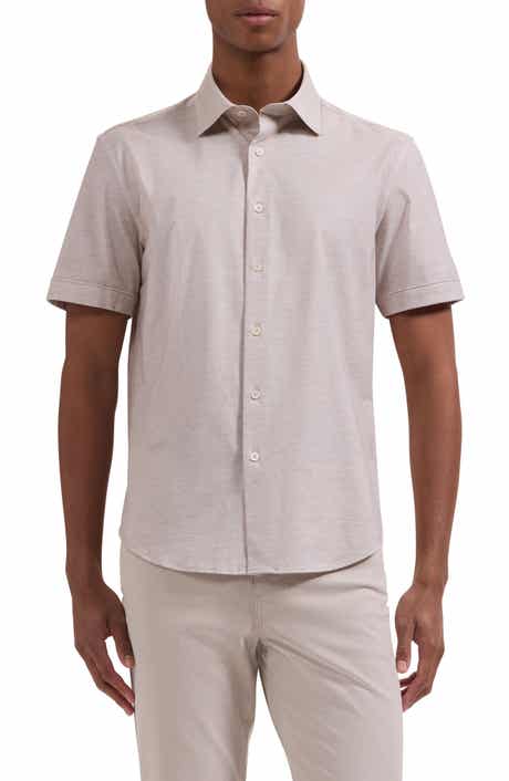 Miles OoohCotton® Space Dye Short Sleeve Button-Up Shirt