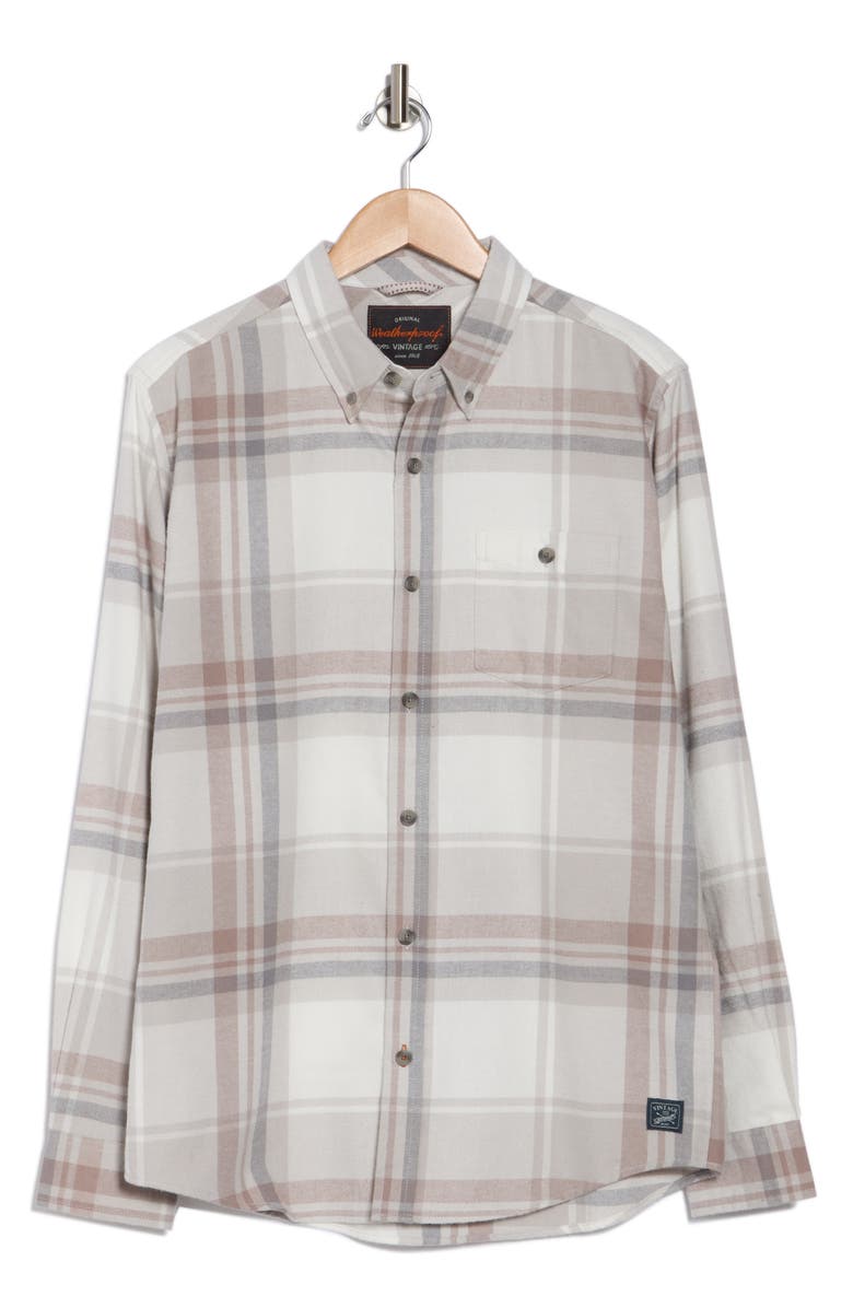 WEATHERPROOF VINTAGE Brushed Plaid Flannel Shirt, Main, color, 