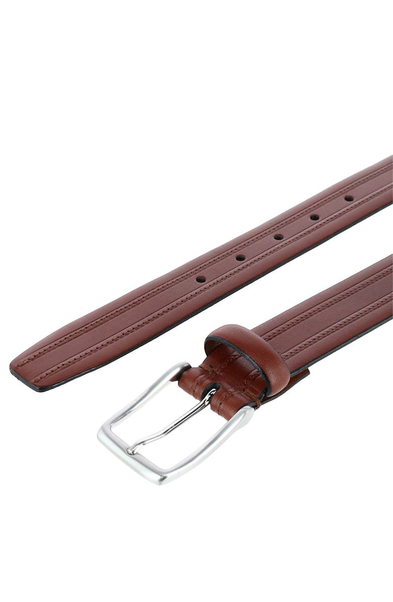 PHENIX Embossed Italian Leather Dress Belt with Stitching, Alternate, color, 