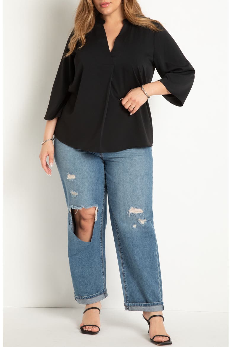 Boxy Tunic Top, Alternate, color, BLACK ONYX