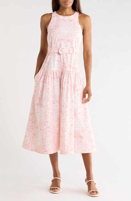 Cinq à Sept Zoey Sleeveless Belted Stretch Cotton Toile Dress